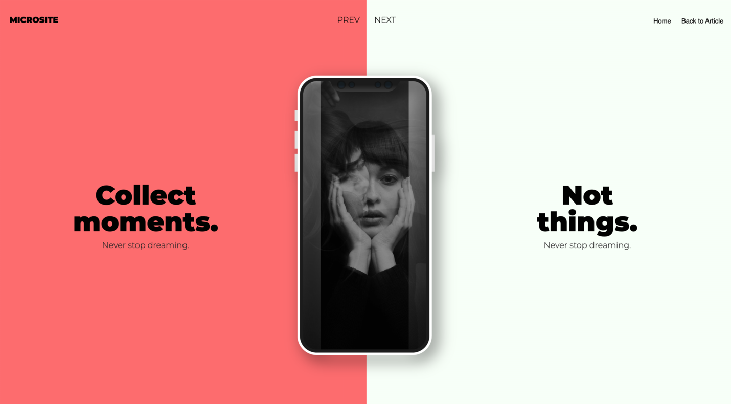 Microsite Concept with Rotating Background